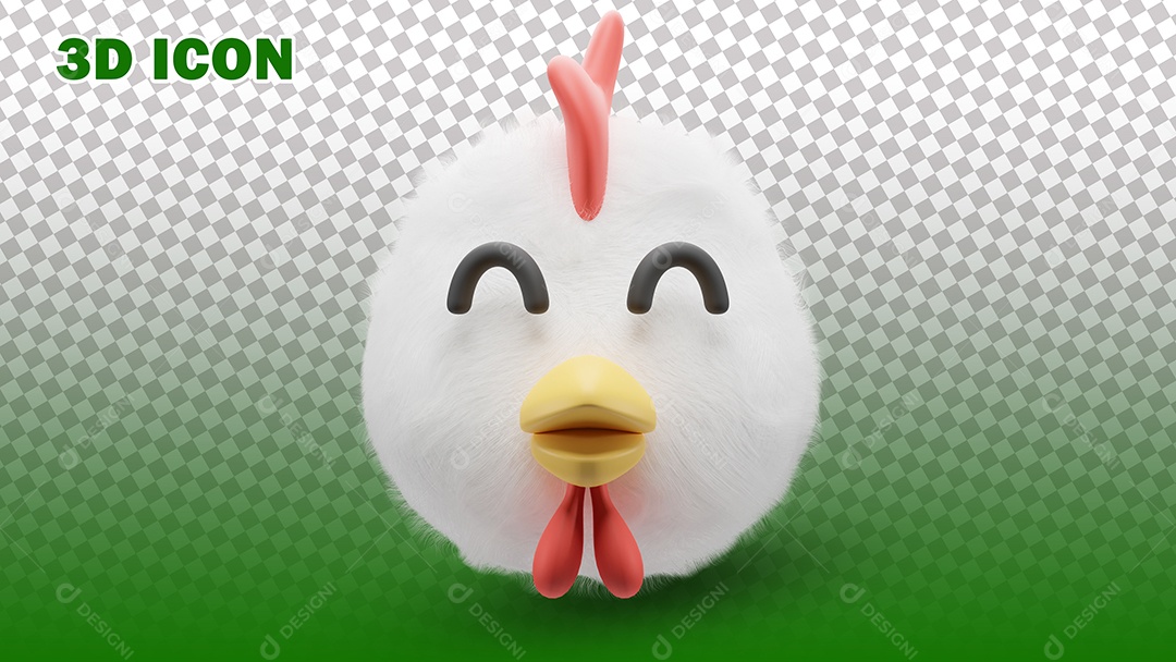 Ilustração de Galinha 3D Para Composição PSD