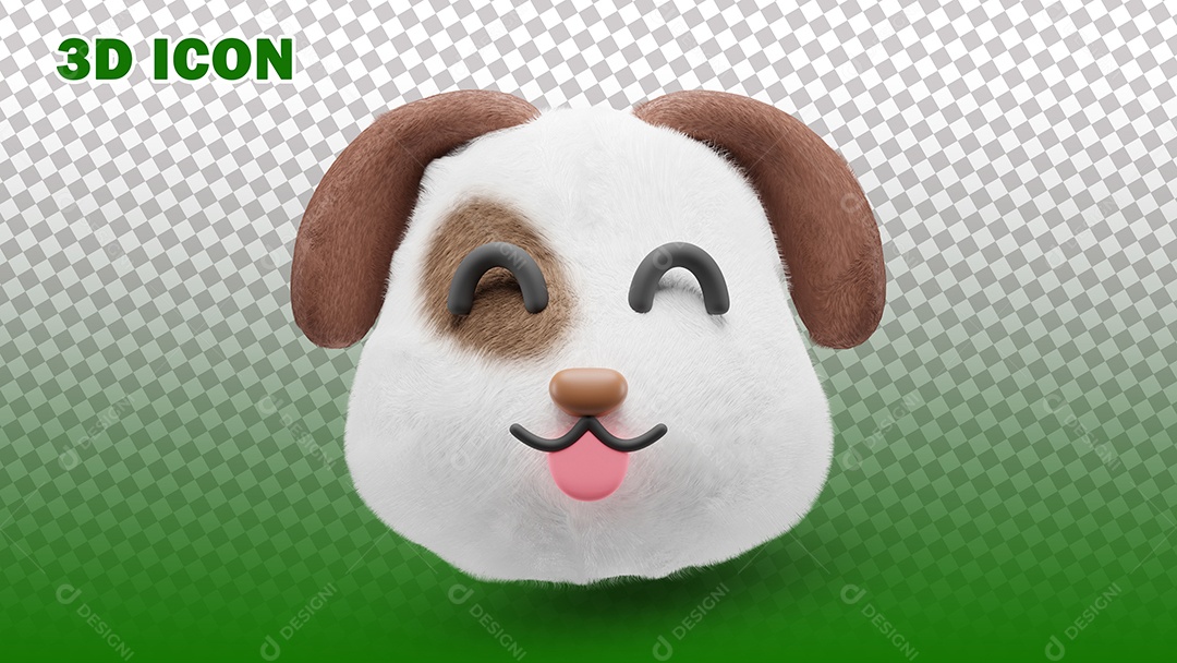 Ilustração de Cachorro 3D Para Composição PSD