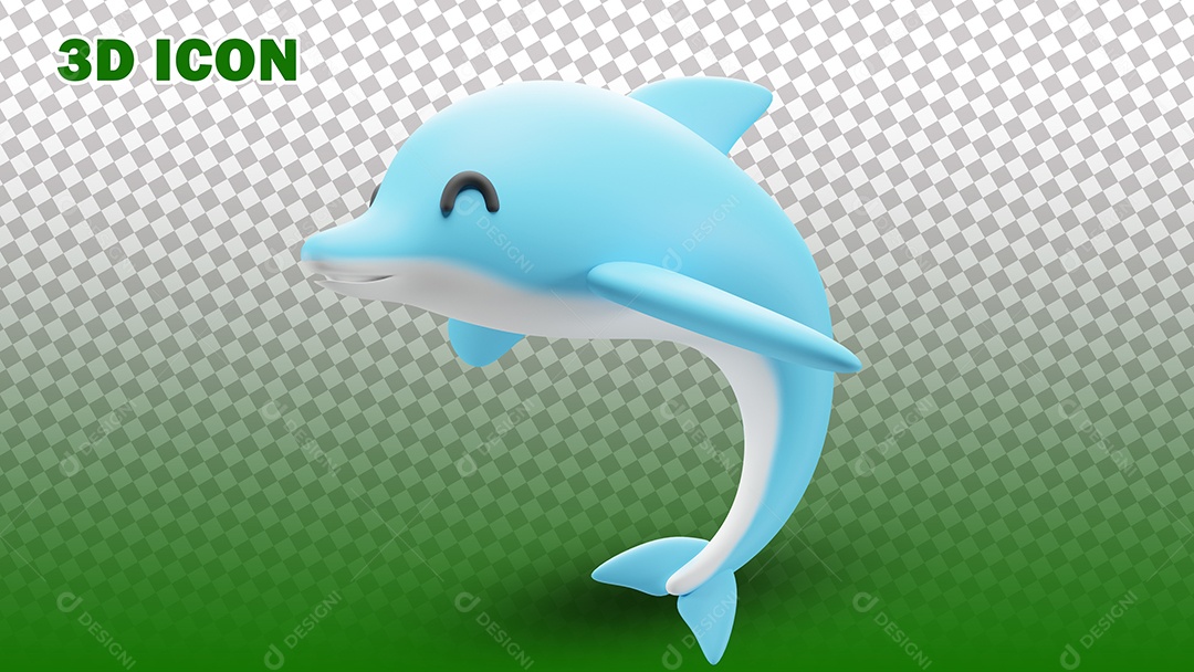 Ilustração de Golfinho 3D Para Composição PSD