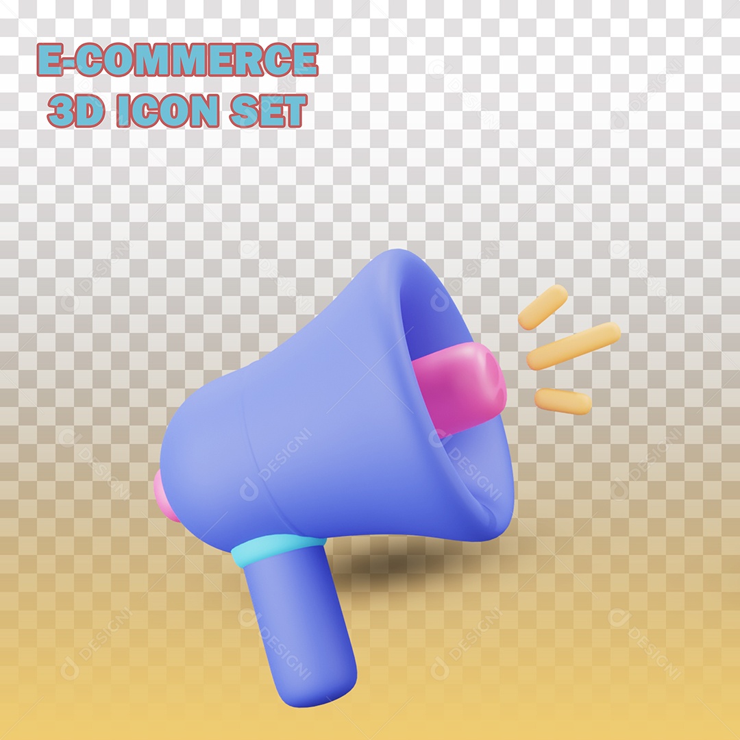 Elemento 3D Para Composição Megafone PSD