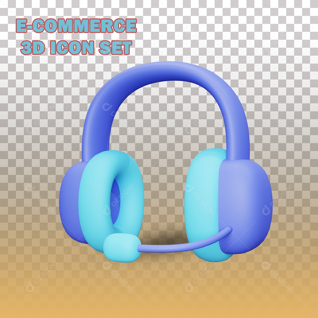 Elemento 3D Para Composição Fone de Ouvido PSD