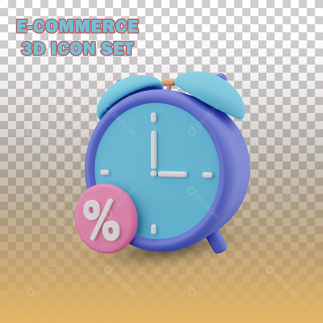 Elemento 3D Para Composição Despertador PSD