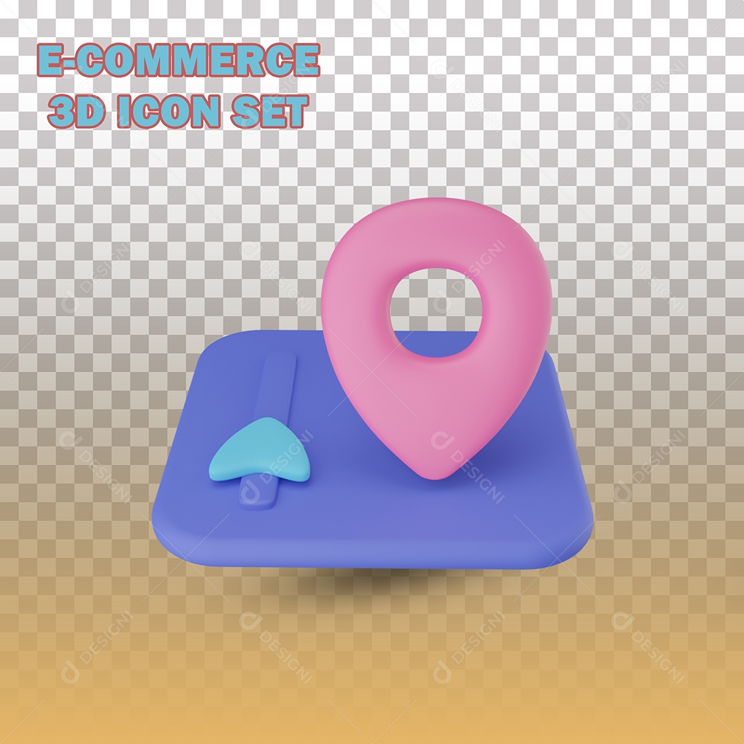 Elemento 3D Para Composição Localização PSD