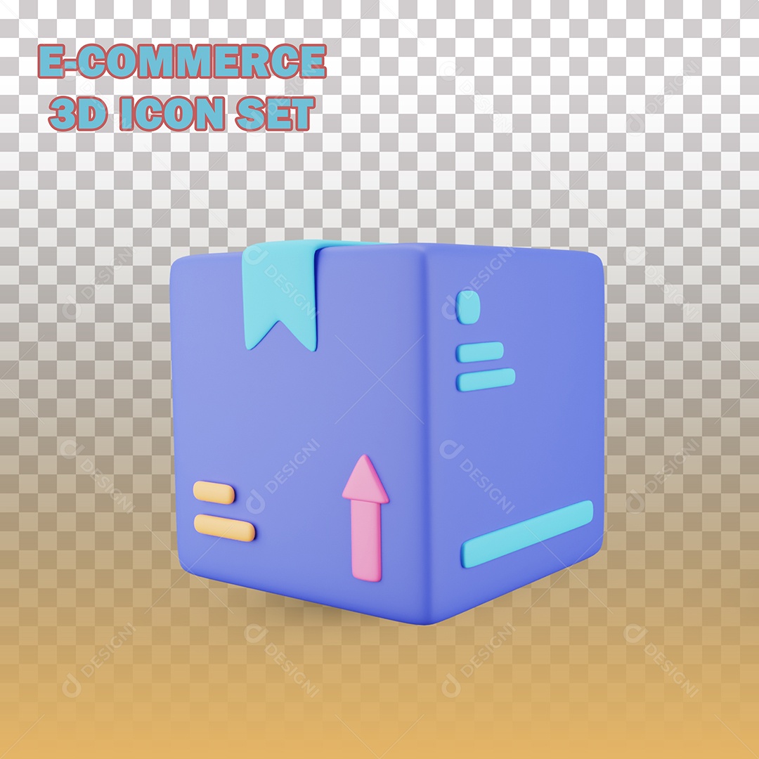 Elemento 3D Para Composição Caixa PSD