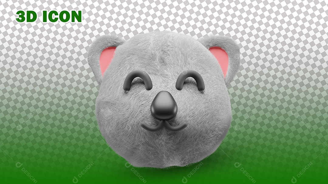 Ilustração de Coala 3D Para Composição PSD