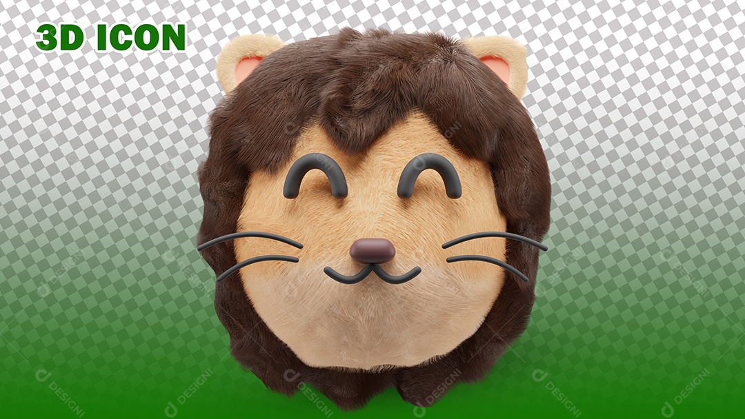 Ilustração de Leão 3D Para Composição PSD