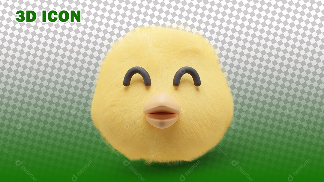 Ilustração de Pintinho 3D Para Composição PSD