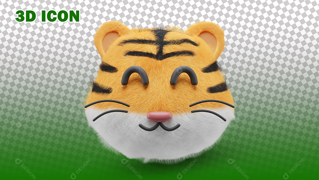 Ilustração de Tigre 3D Para Composição PSD