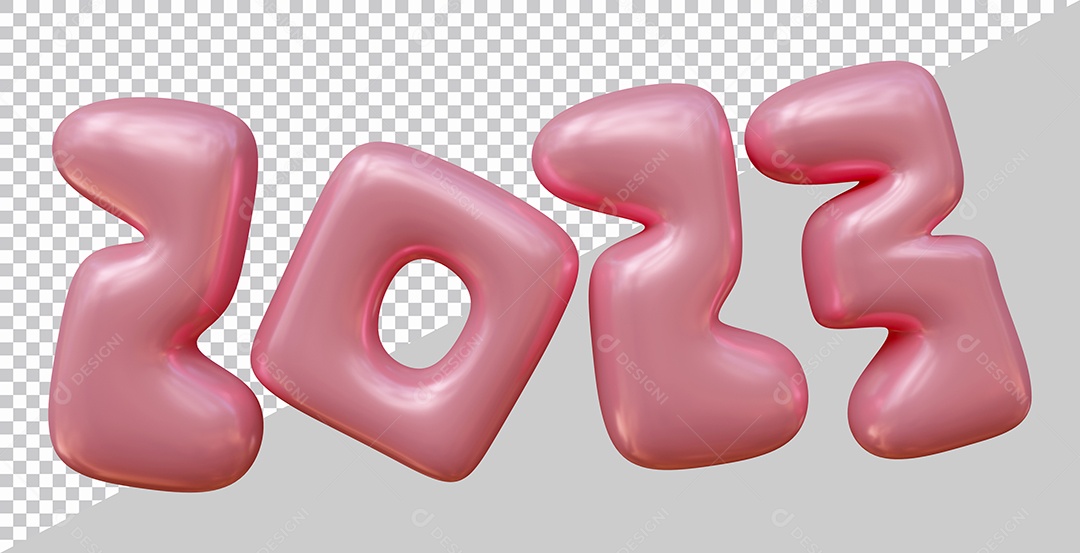 Feliz Ano Novo Número 2023 Rosa Ilustração 3D para Composição