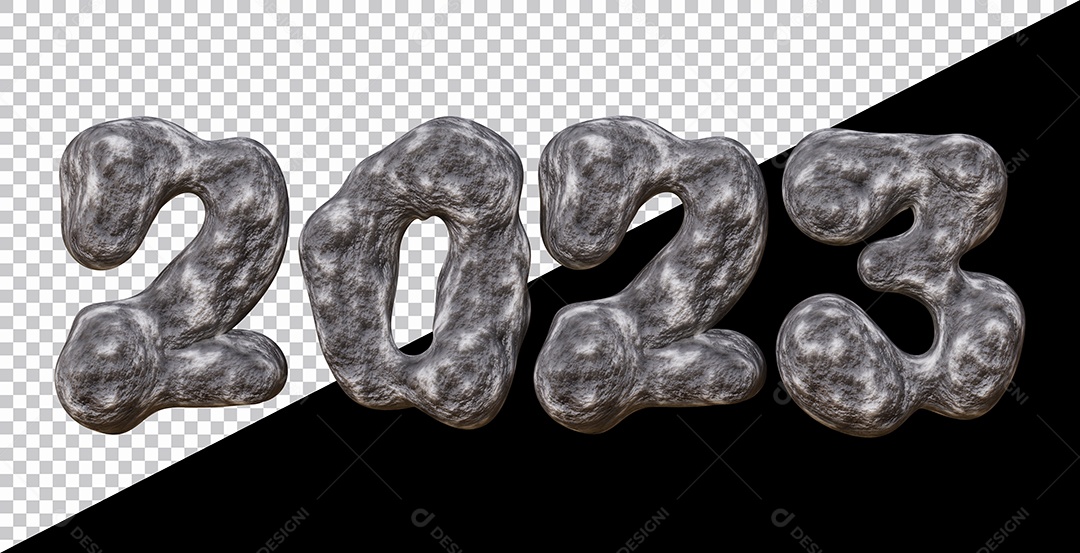 Feliz Ano Novo Número 2023 Textura Ilustração 3D para Composição