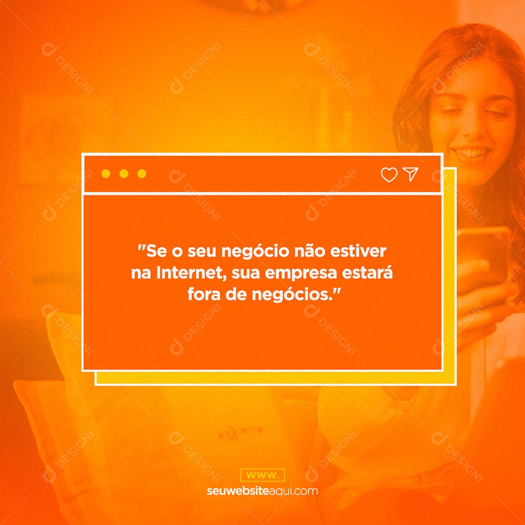 Post de Frases de Negócios Social Media PSD Editável