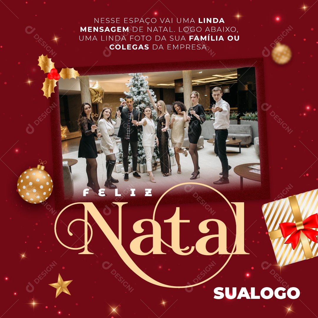 Post Feliz Natal Empresarial ou Familiar PSD Social Media PSD Editável