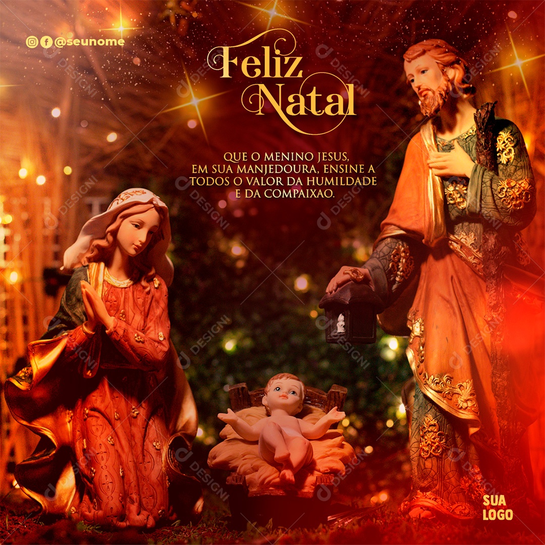 Post Feliz Natal PSD Social Media PSD Editável