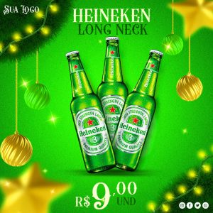 Social Media Ofertas de Natal Cerveja Heineken PSD Editável