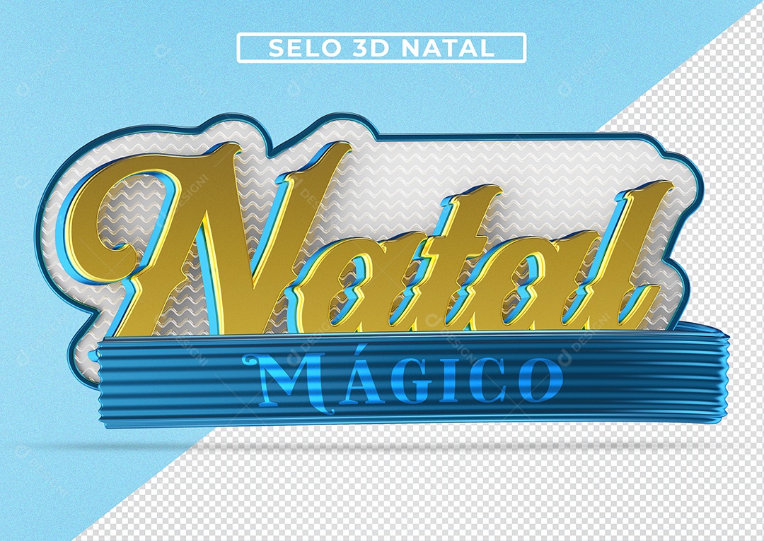 Selo 3D Natal Mágico Para Composição PSD