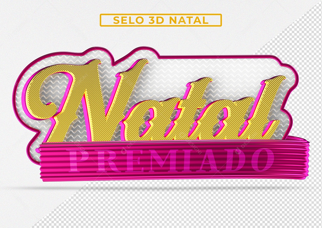 Selo 3D Natal Premiado Para Composição PSD