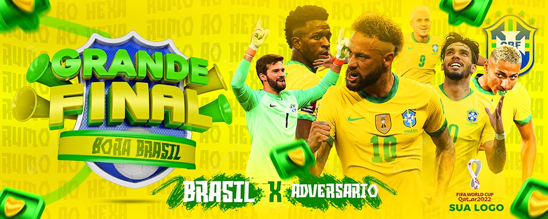 Social Media Flyer Futebol Copa do Mundo Grande Final PSD Editável