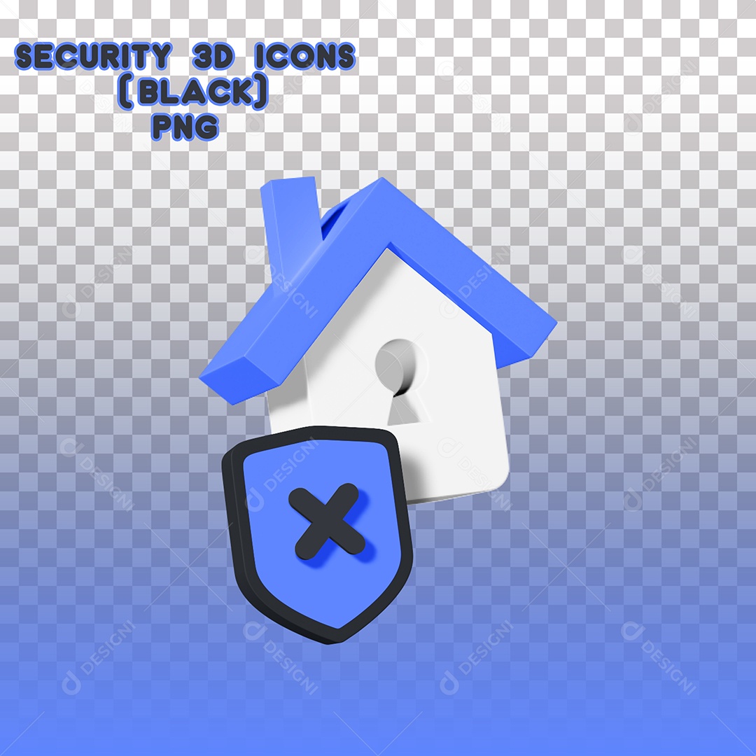 Elemento 3D de Segurança Para Composição PSD