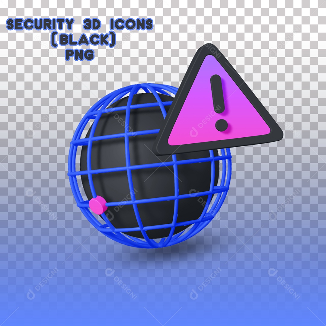 Elemento 3D de Segurança Eletrônica Para Composição PSD