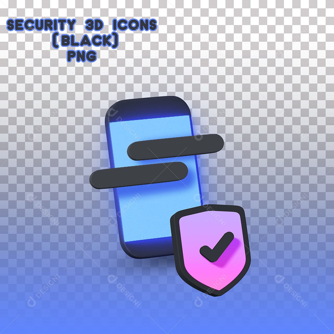 Elemento 3D de Segurança Eletrônica Para Composição PSD