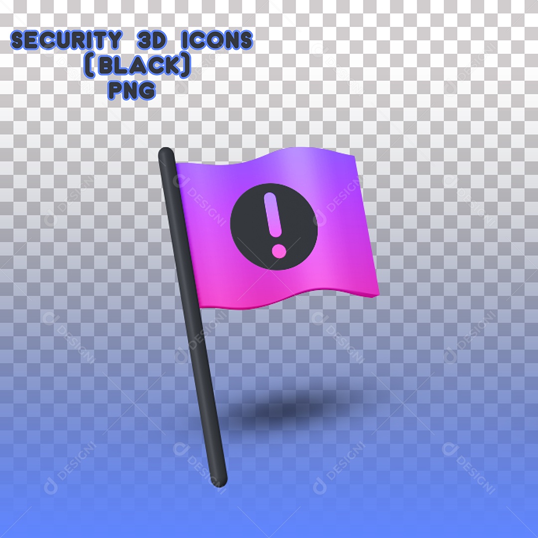 Elemento 3D de Segurança Eletrônica Para Composição PSD
