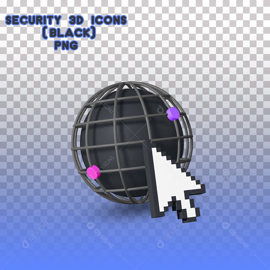 Elemento 3D de Segurança Eletrônica Para Composição PSD