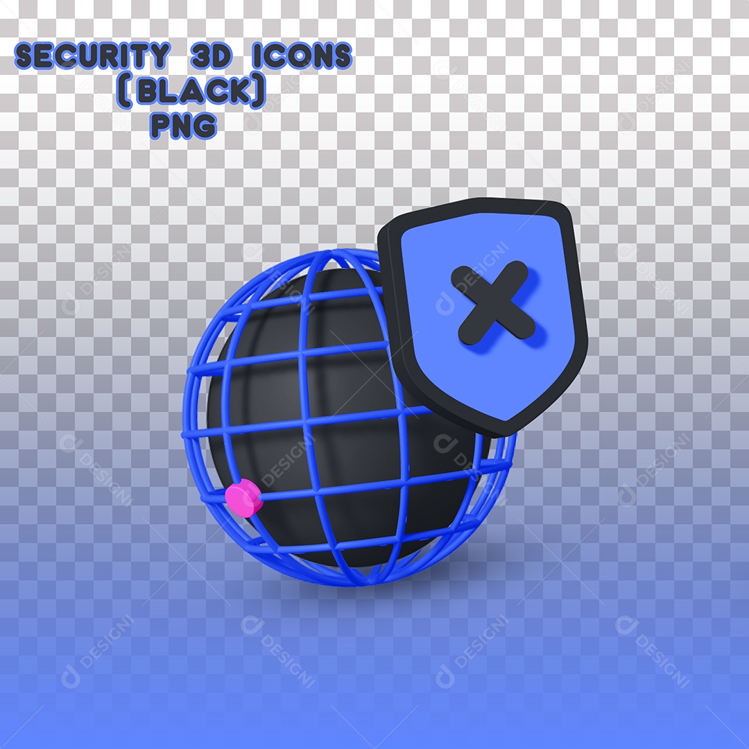 Elemento 3D de Segurança Eletrônica Para Composição PSD