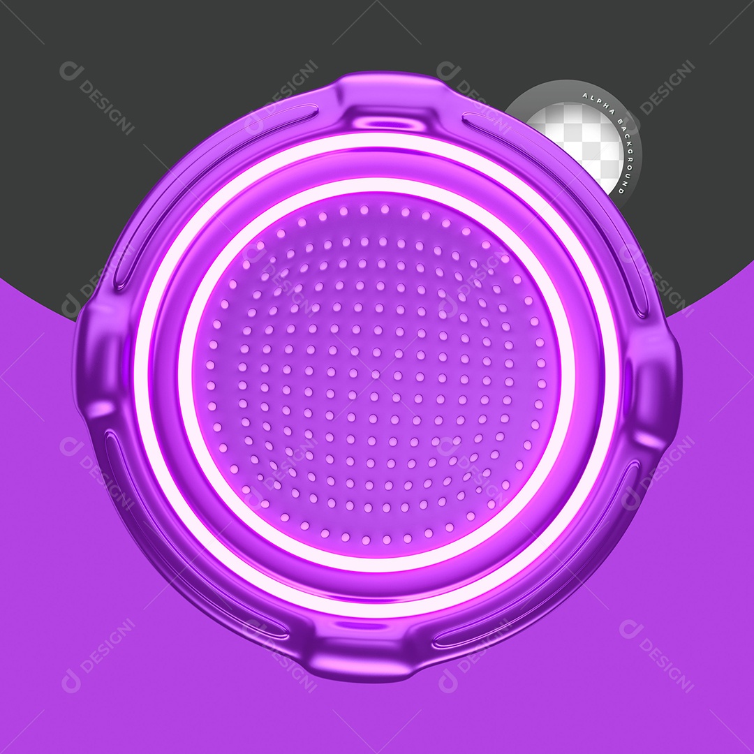 Painel Roxo Com Luz Neon Elemento 3D para Composição PSD