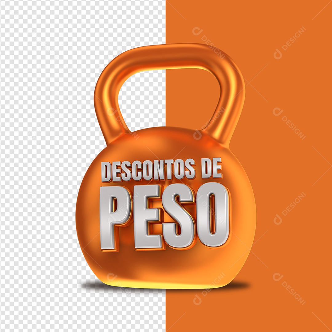 Peso de Desconto Laranja Elemento 3D para Composição PSD