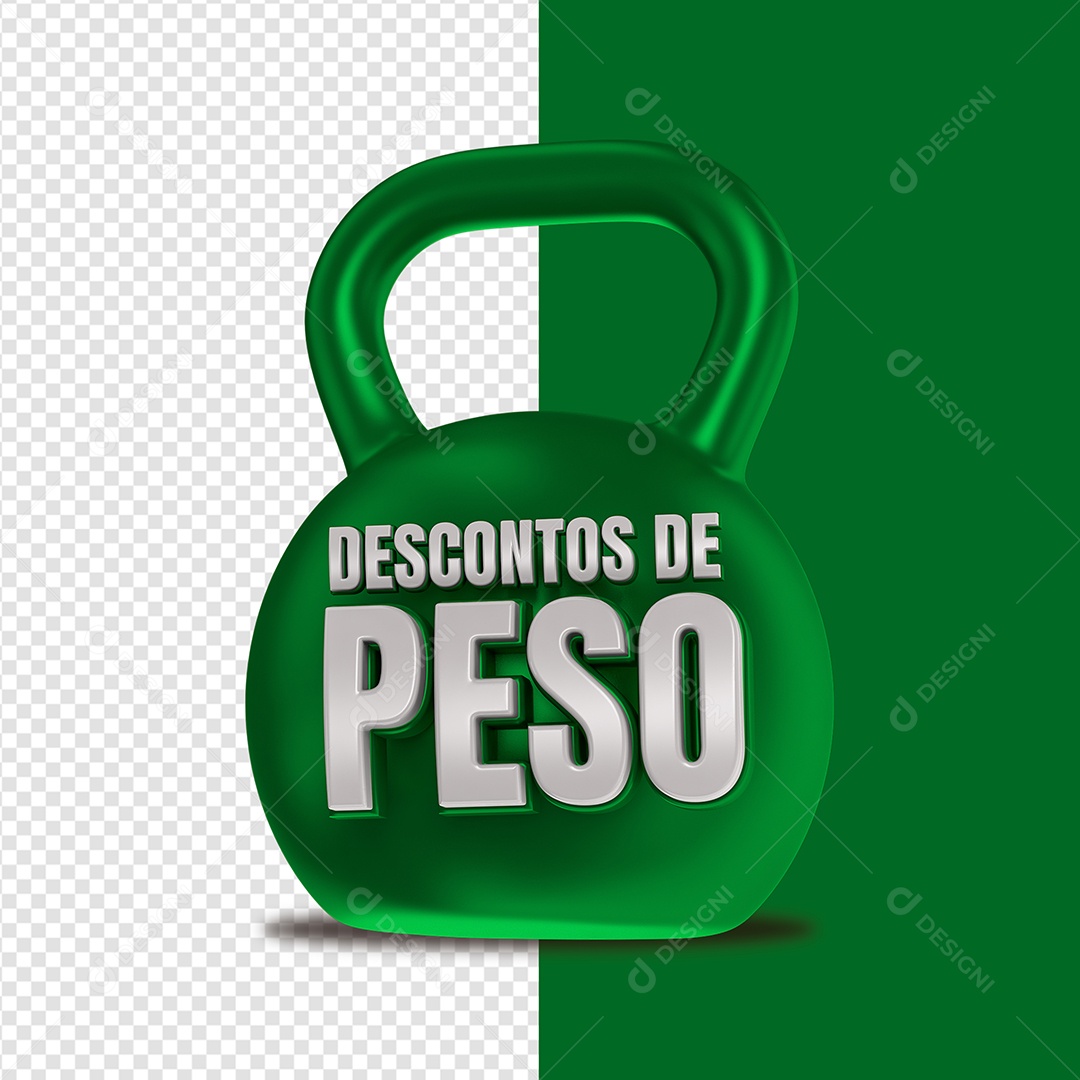 Peso de Desconto Verde Elemento 3D para Composição PSD