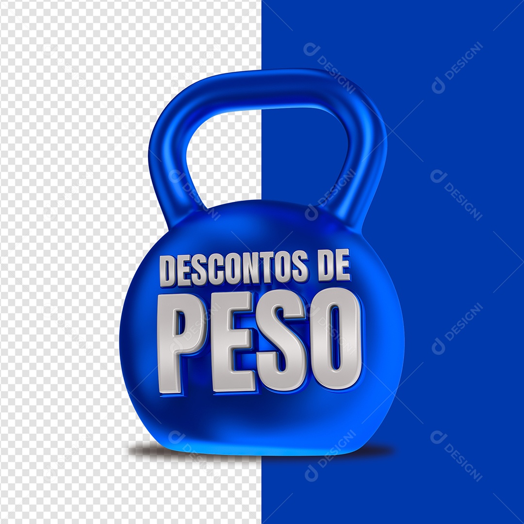 Peso de Desconto Azul Elemento 3D para Composição PSD