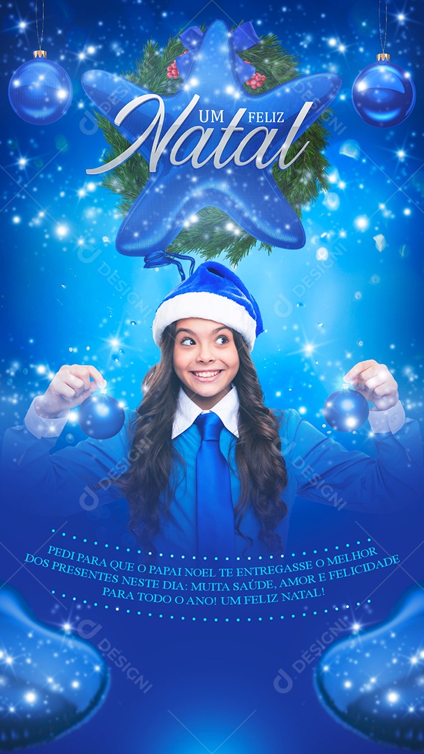 Story Muita Saúde Amor e Felicidade para Todo o Ano Feliz Natal Social Media PSD Editável