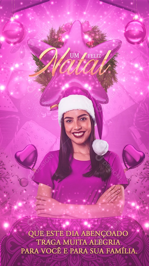 Story Este Dia Abençoado Traga Muita Alegria Feliz Natal Social Media PSD Editável