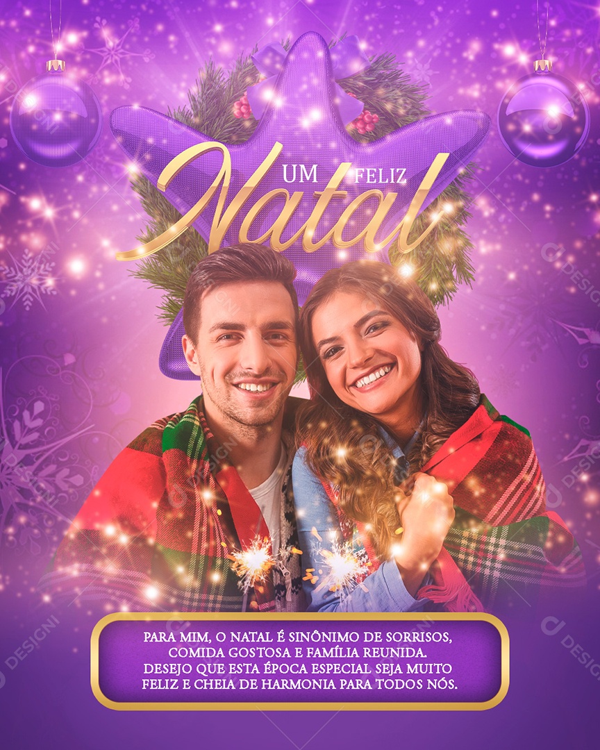 O Natal é Sinônimo de Sorrisos e Família Reunida Feliz Natal Social Media PSD Editável