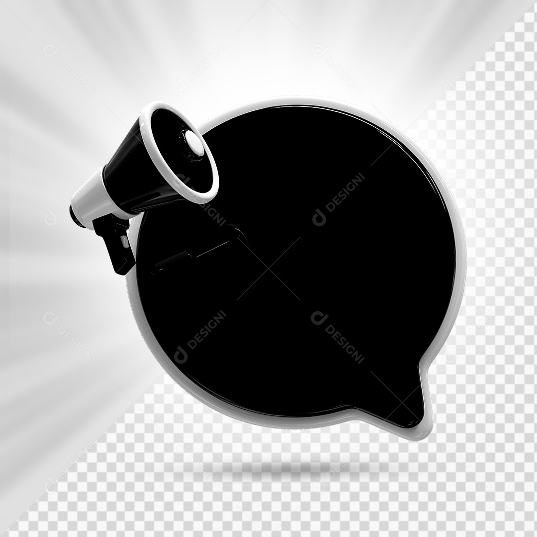 Caixa de Mensagem com Preto Elemento 3D para Composição PSD
