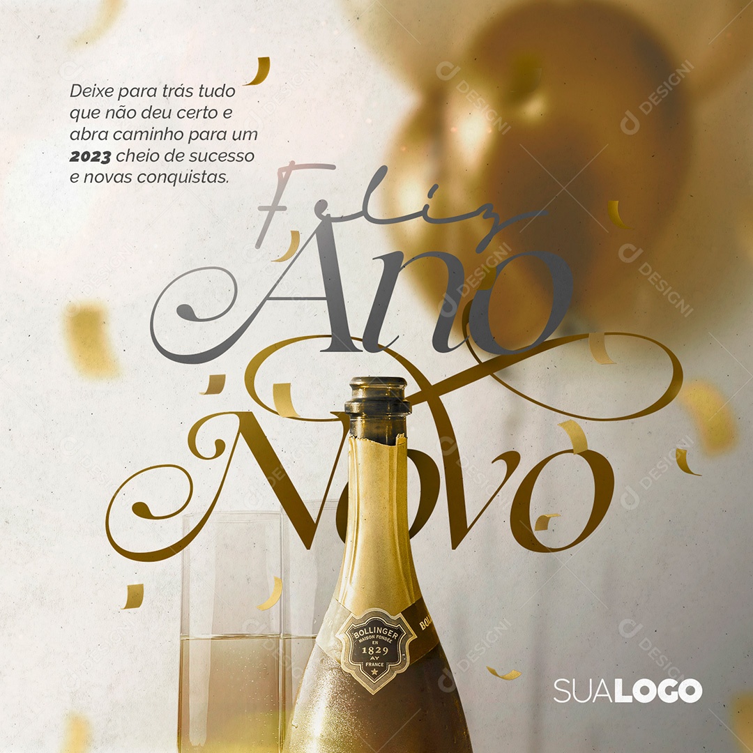 Post Feliz Ano Novo PSD Social Media PSD Editável