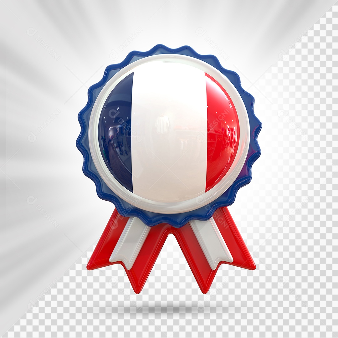 Medal of Honor of France Blue 3D Element for Compositing PSD