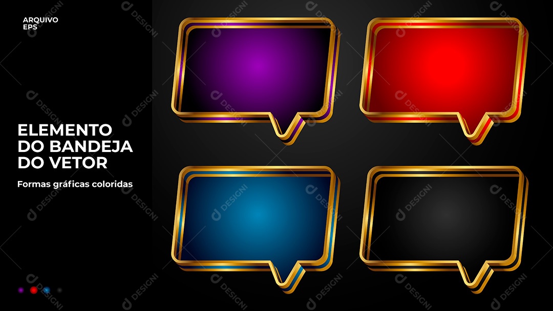 Elemento Vetorial Balão de Texto EPS Editável