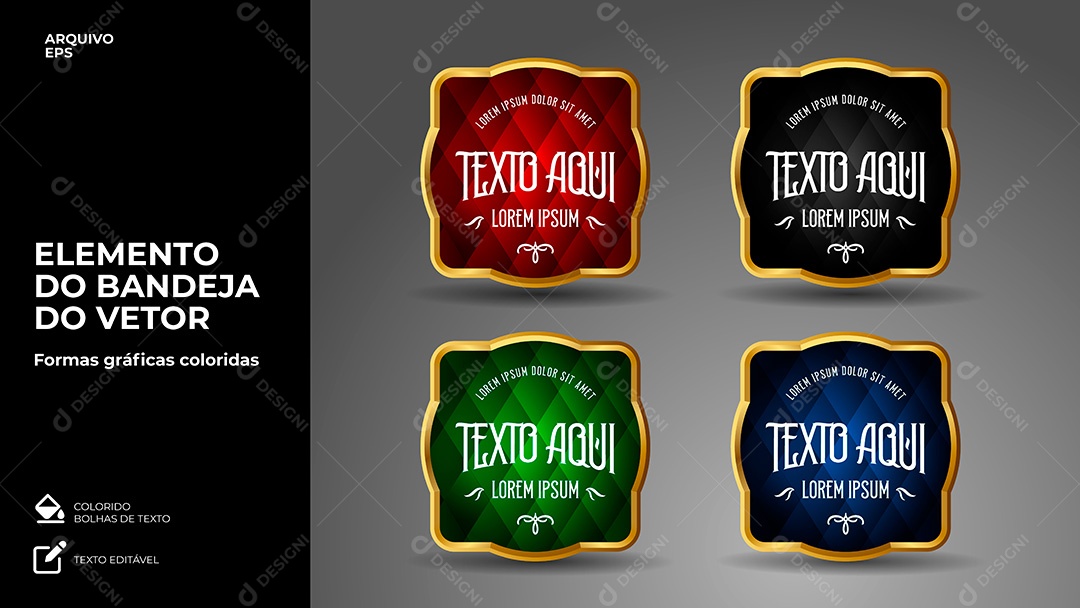 Elemento Vetorial Caixa de Texto EPS Editável