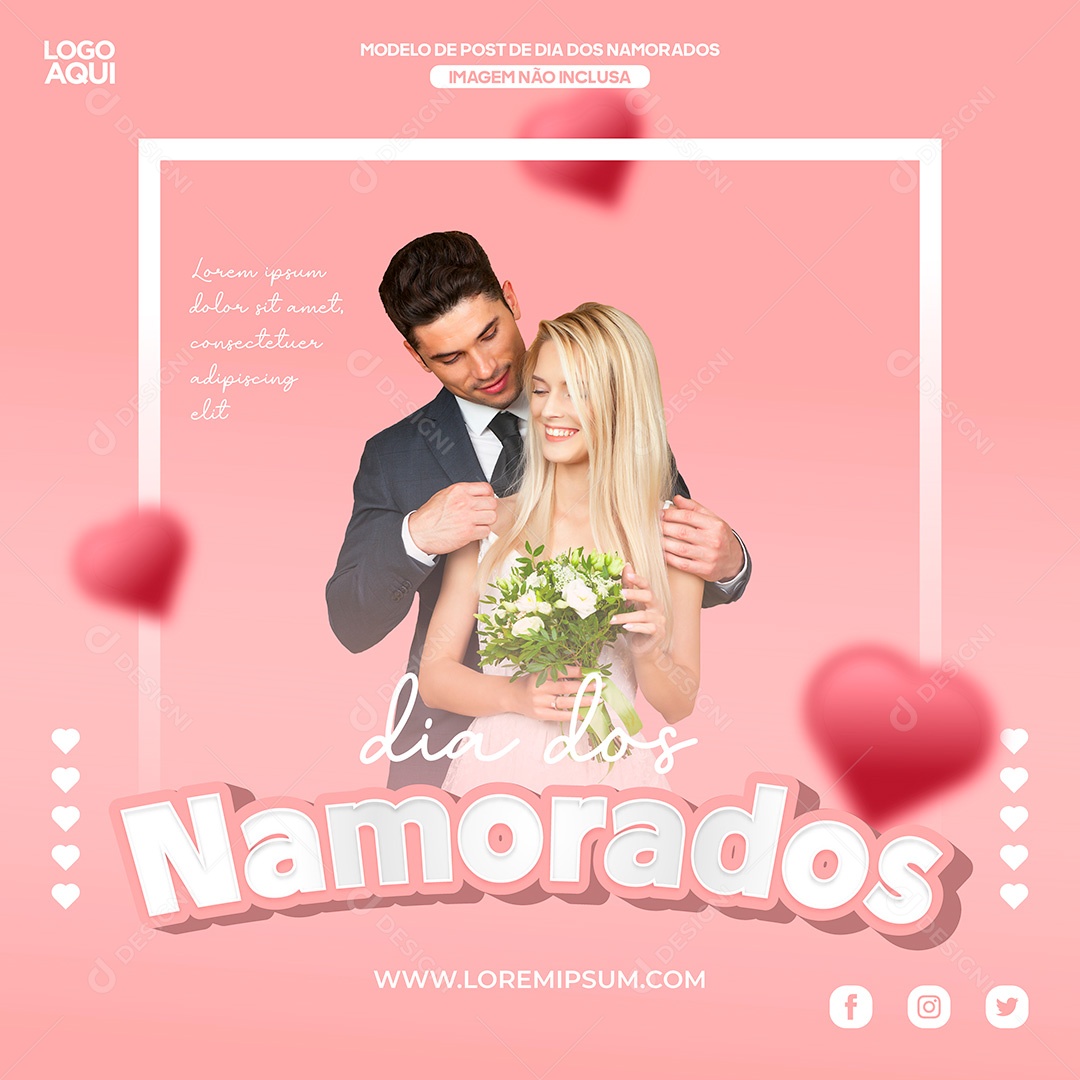 Post Dia dos Namorados Social Media EPS Editável