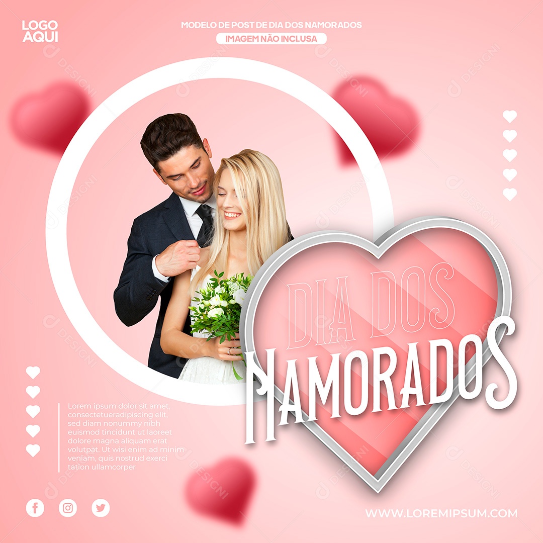 Post Dia dos Namorados Social Media EPS Editável