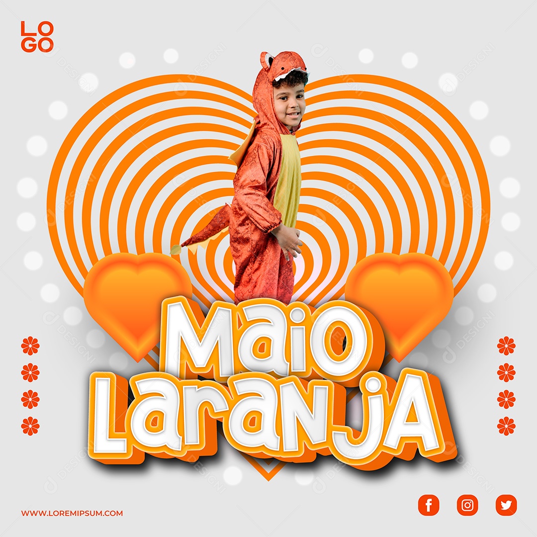 Post Tamplate Maio Laranja Combate Ao Abuso e à Exploração Sexual de Crianças e Adolescentes EPS Social Media