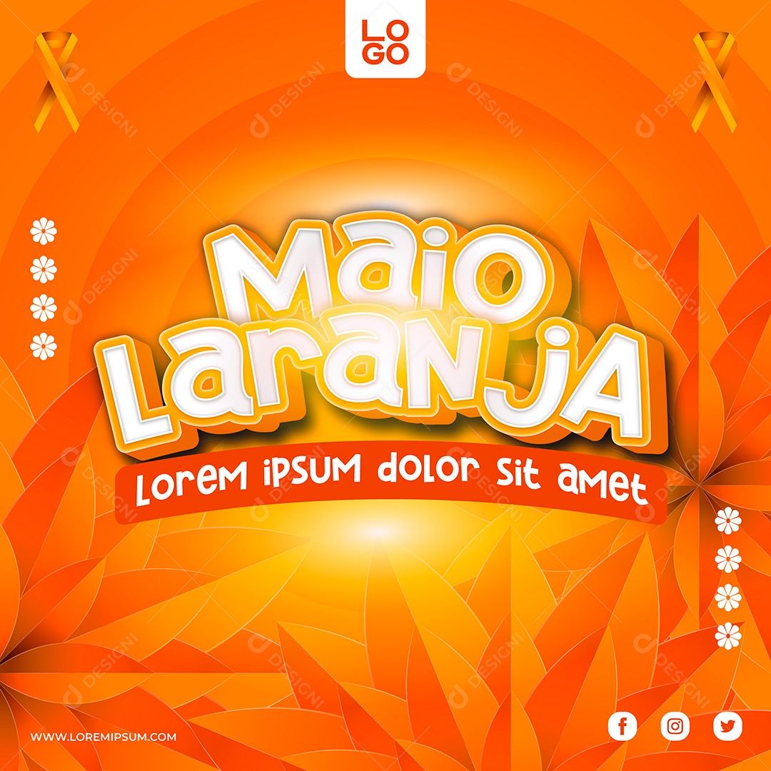 Post Maio Laranja Combate Ao Abuso e à Exploração Sexual de Crianças e Adolescentes EPS Social Media Editável