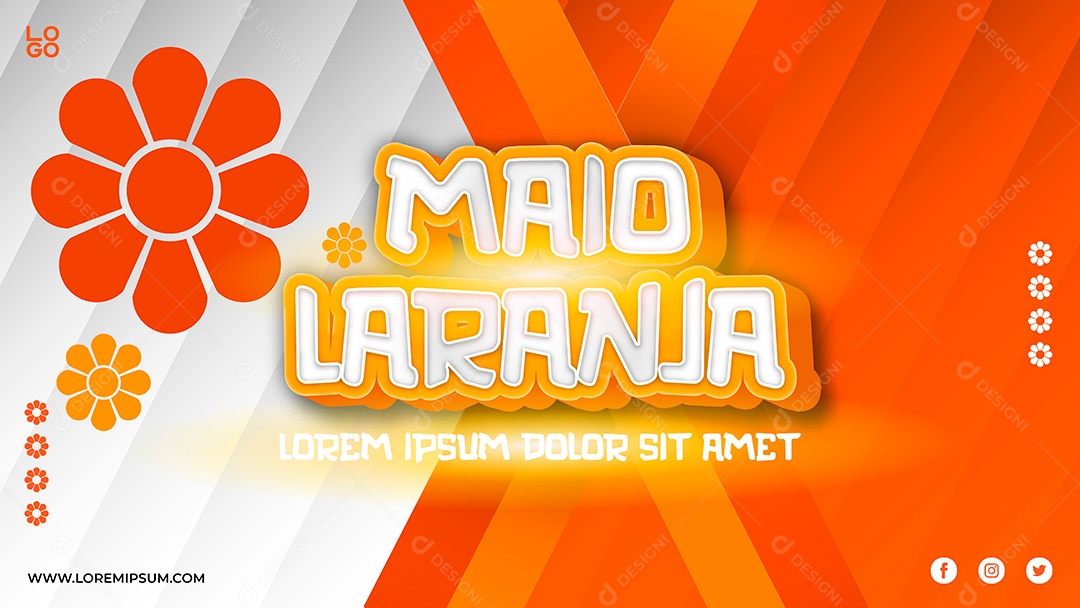 Tamplate Maio Laranja Combate Ao Abuso e à Exploração Sexual de Crianças e Adolescentes EPS Social Media Editável