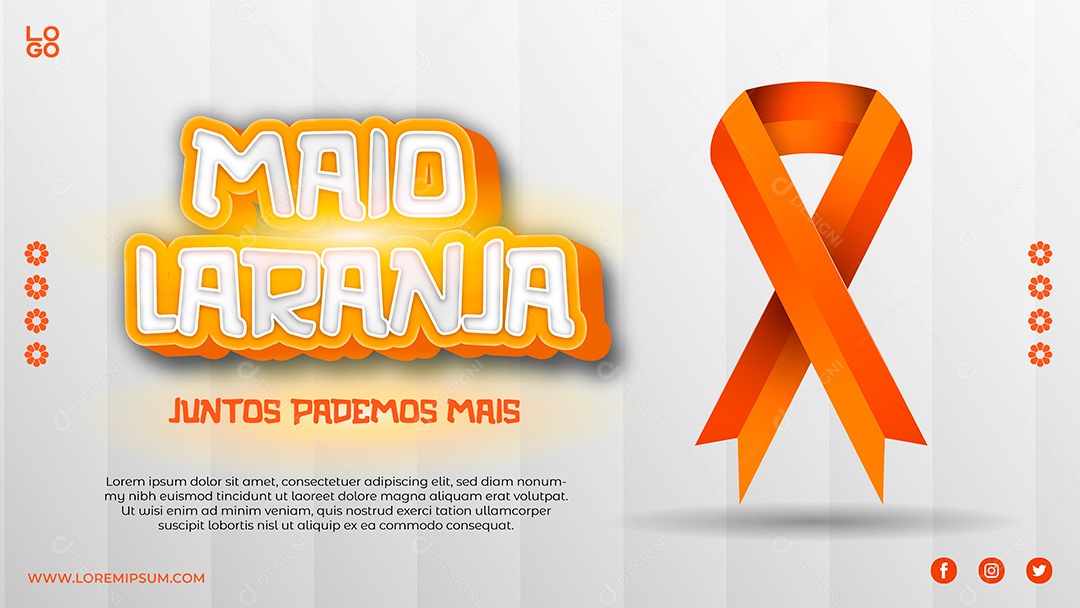 Tamplate Maio Laranja Combate Ao Abuso e à Exploração Sexual de Crianças e Adolescentes EPS Social Media Editável