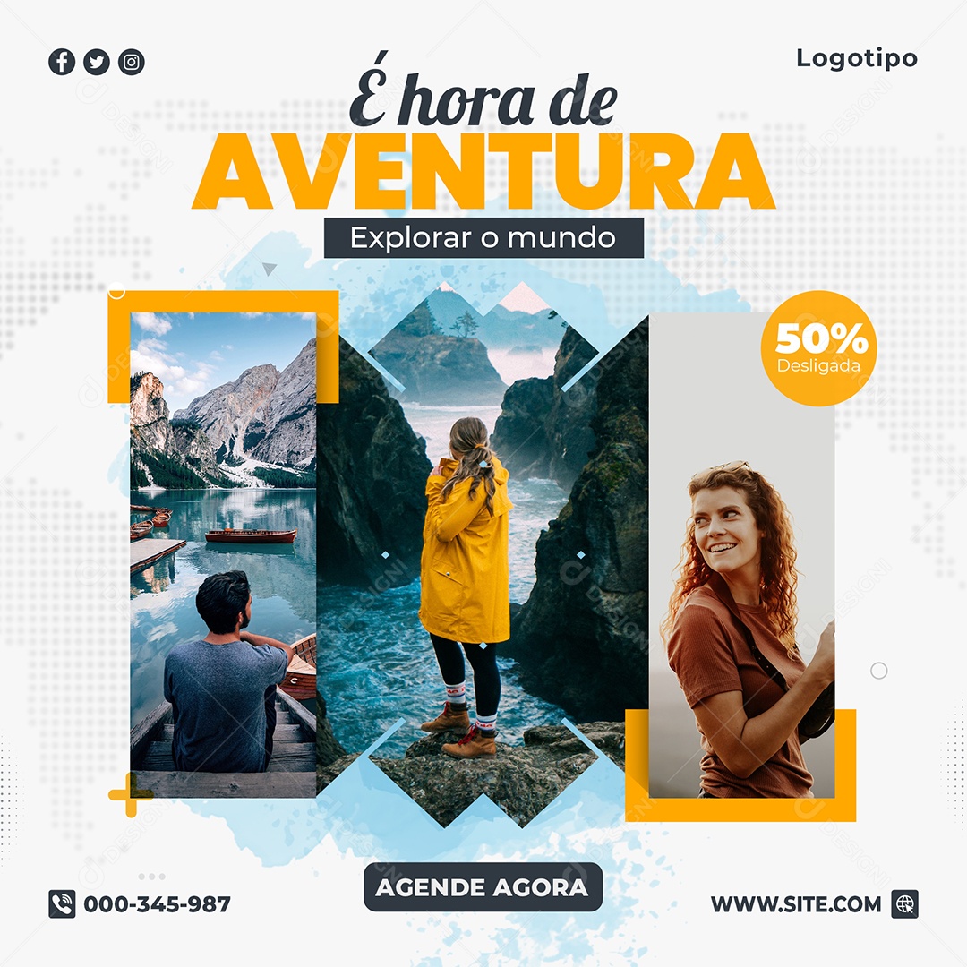 Social Media Agência de Viagens e Turismo PSD Editável