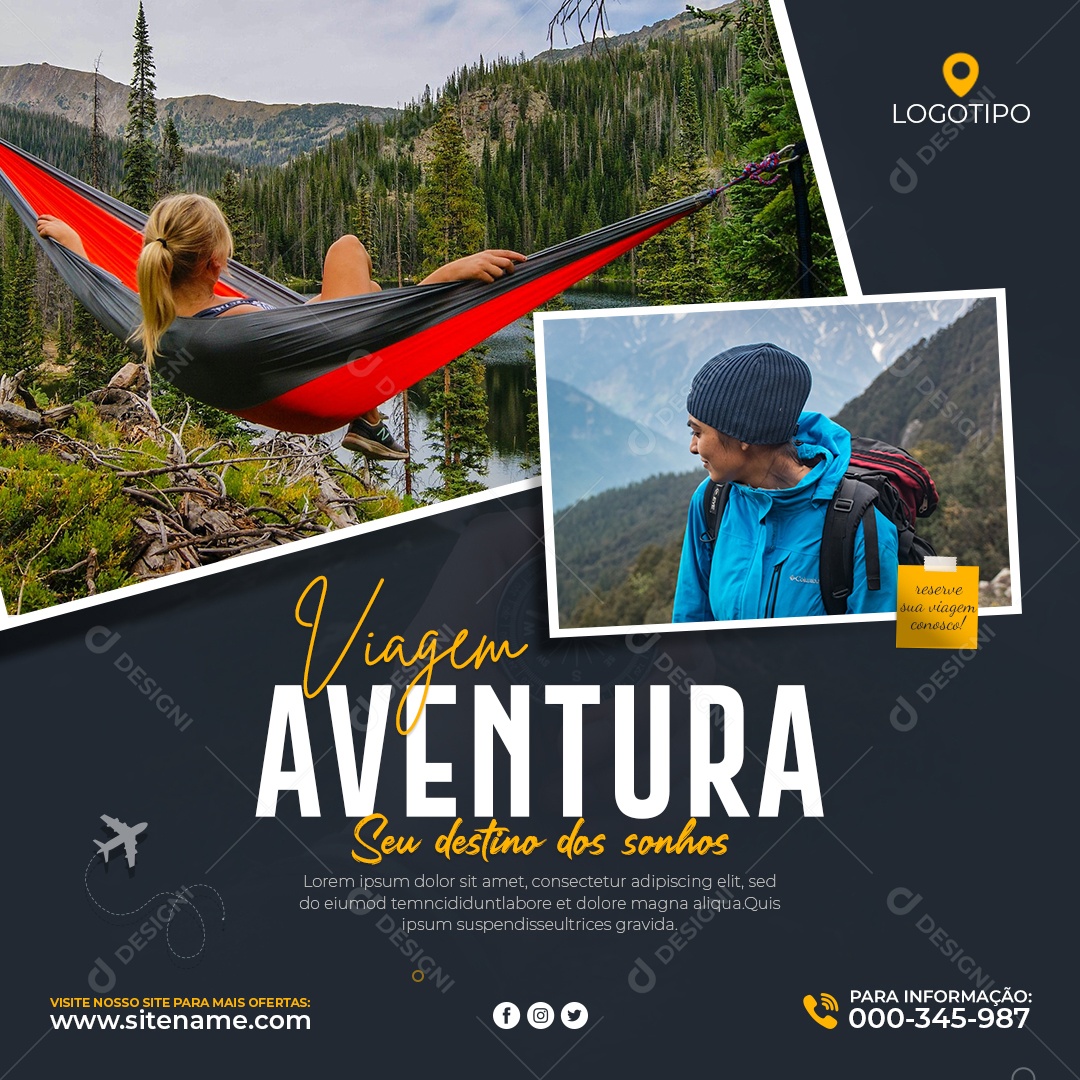 Social Media Agência de Viagens e Turismo PSD Editável