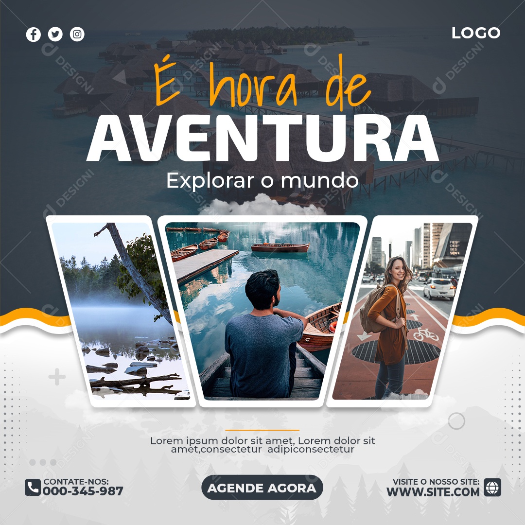 Social Media Agência de Viagens e Turismo PSD Editável