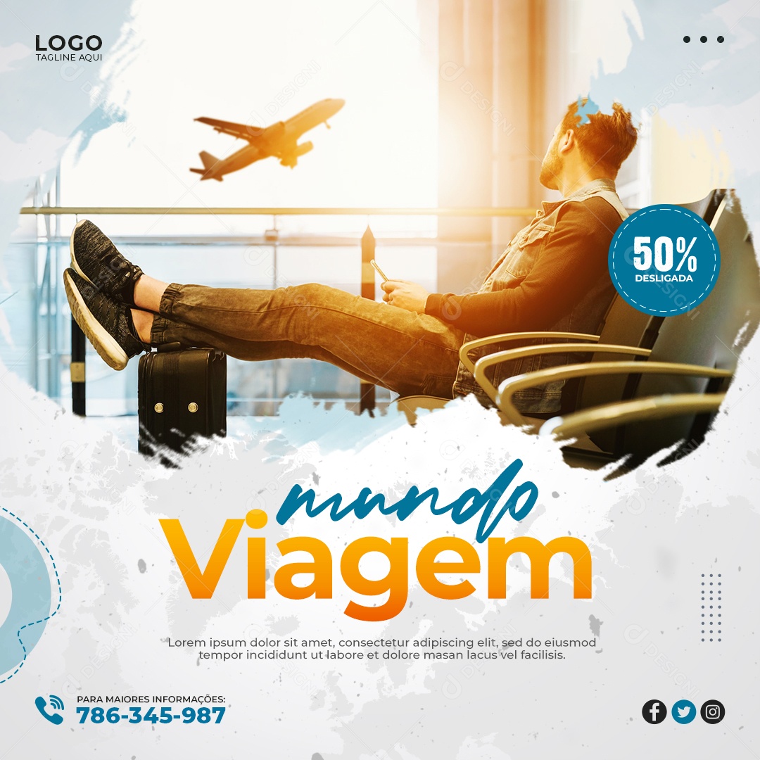 Social Media Agência de Viagens e Turismo PSD Editável