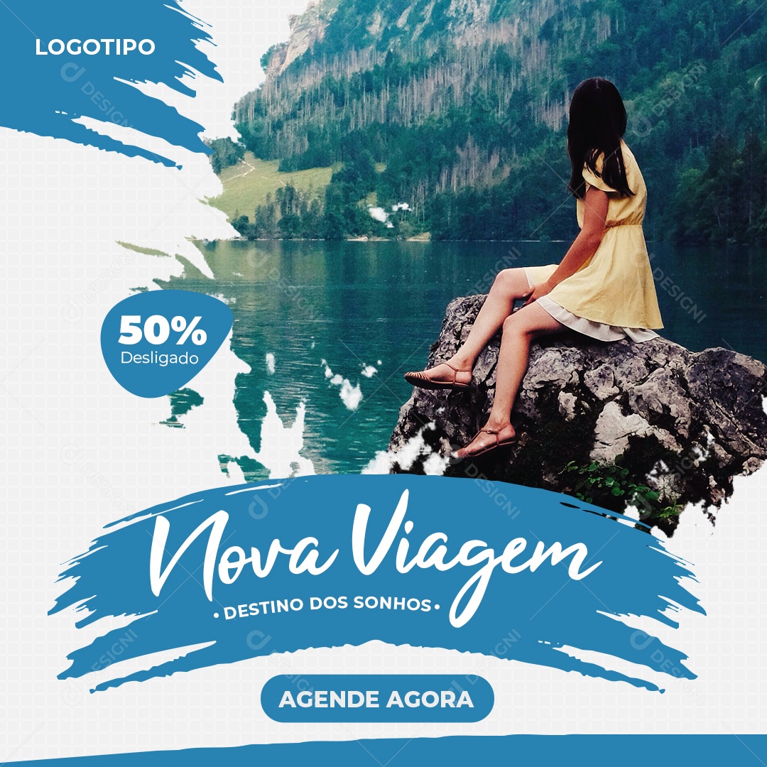 Social Media Agência de Viagens e Turismo Nova Viagem  PSD Editável